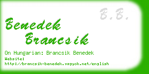 benedek brancsik business card